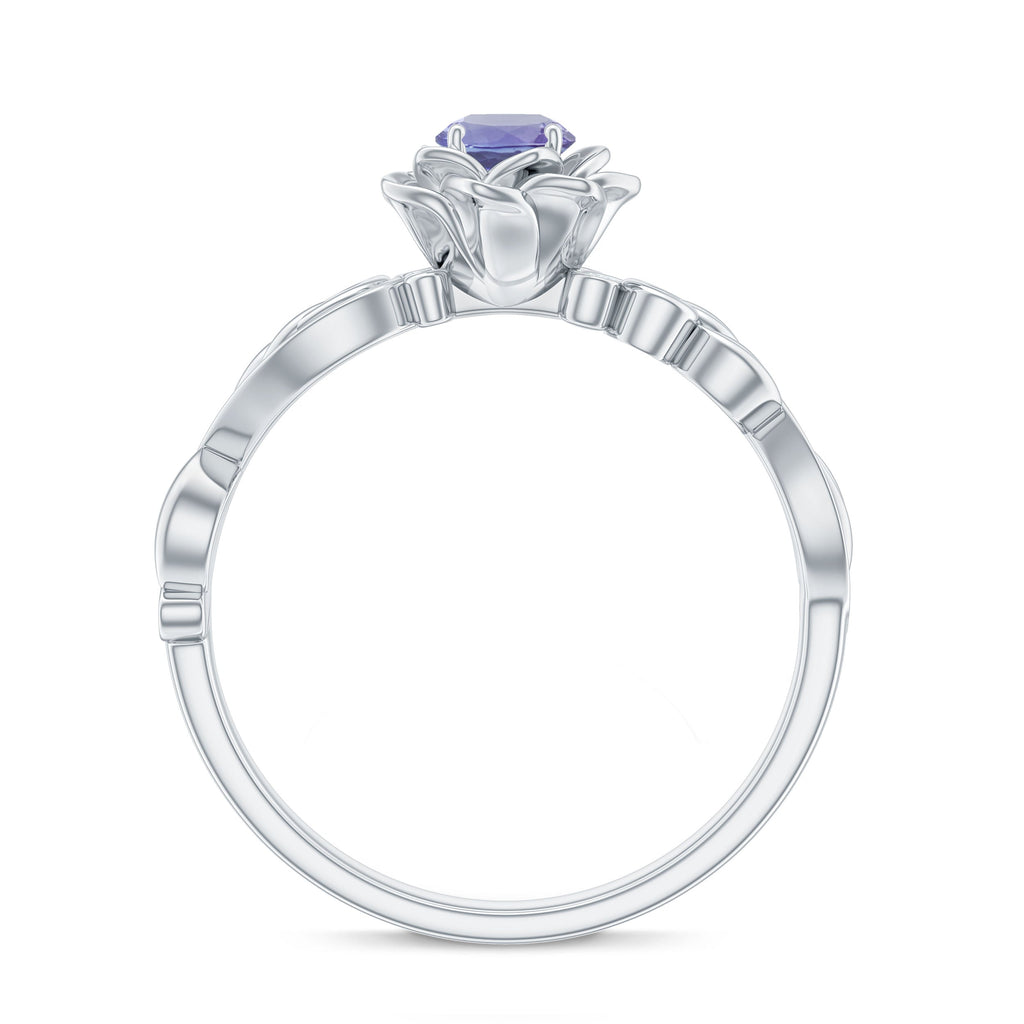 Nature Inspired Tanzanite Engagement Ring with Diamond