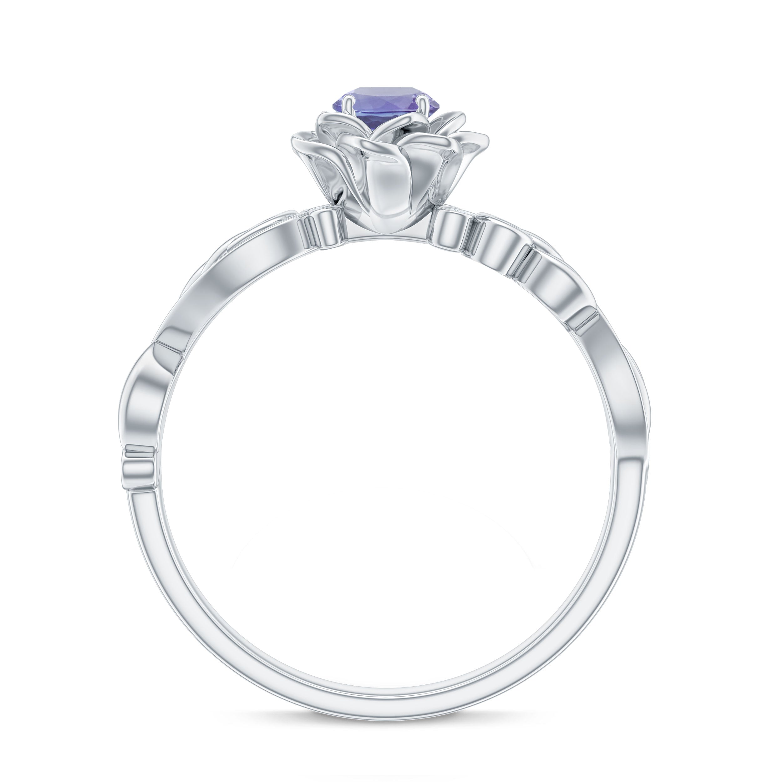 Nature Inspired Tanzanite Engagement Ring with Diamond