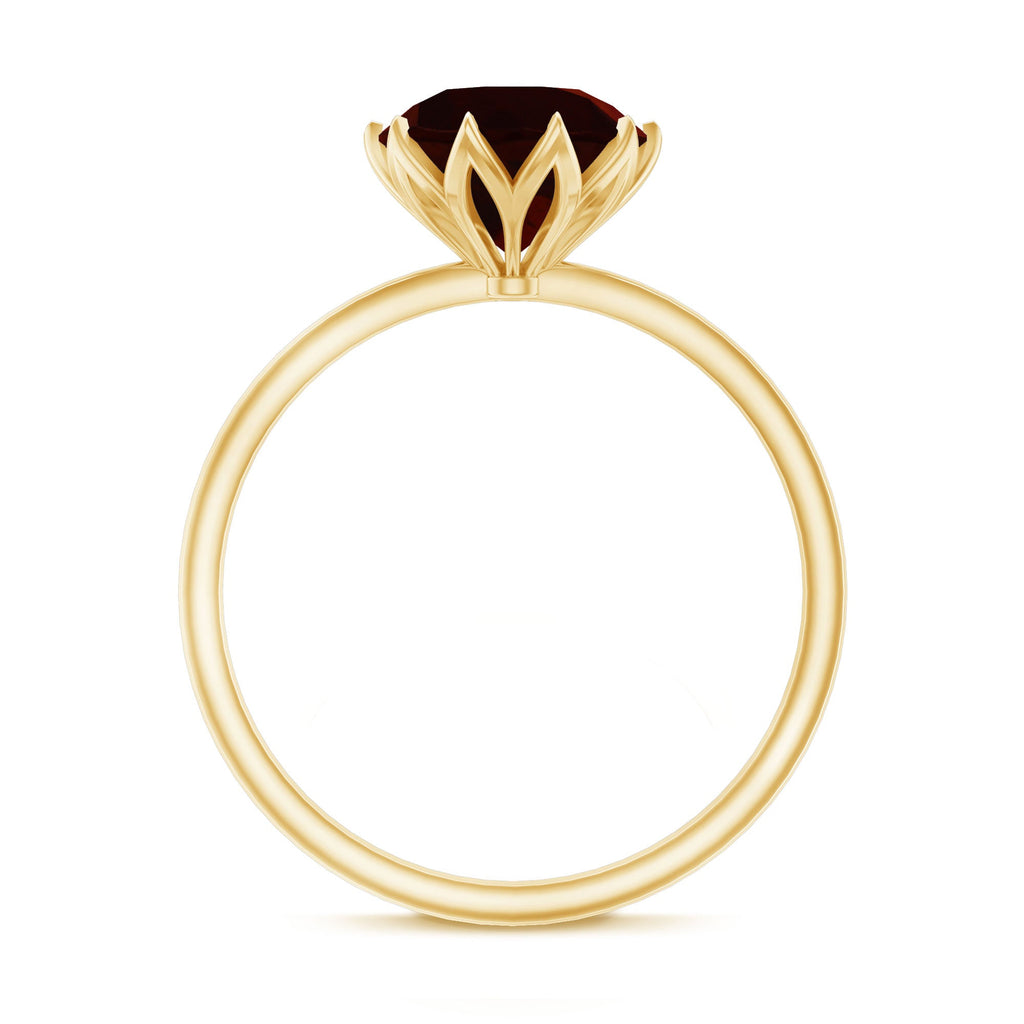 Natural 8mm Garnet Solitaire Engagement Ring