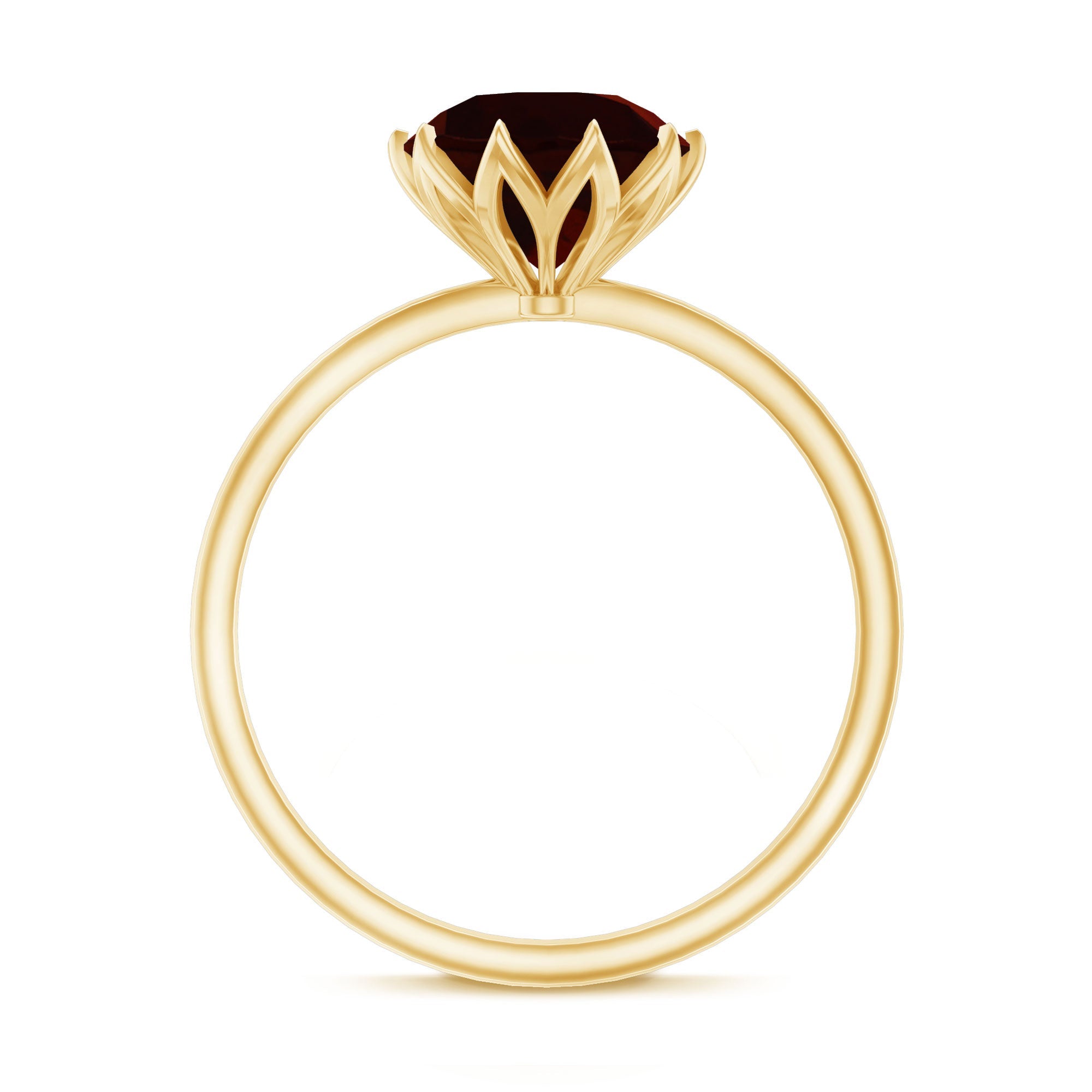 Natural 8mm Garnet Solitaire Engagement Ring
