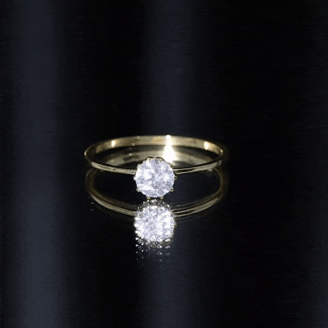 1 CT Moissanite Solitaire Ring in Lotus Basket Setting