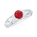 Lab Created Ruby and Diamond Vintage Inspired Engagement Ring