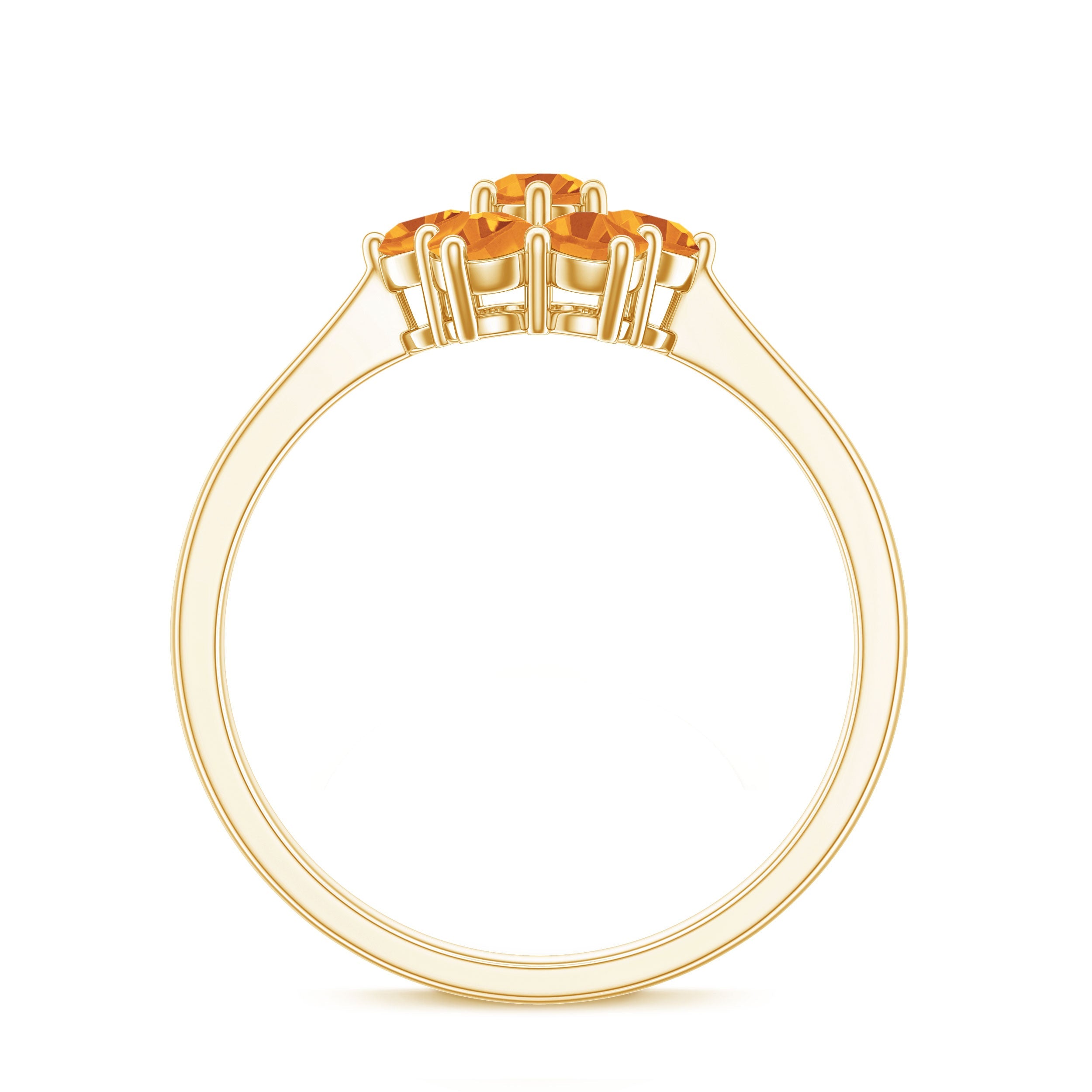 Natural Citrine Floral Engagement Ring with Certificate