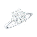 Natural Diamond Flower Cluster Engagement Ring for Women