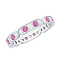 Real Pink Tourmaline and Diamond Eternity Band Ring