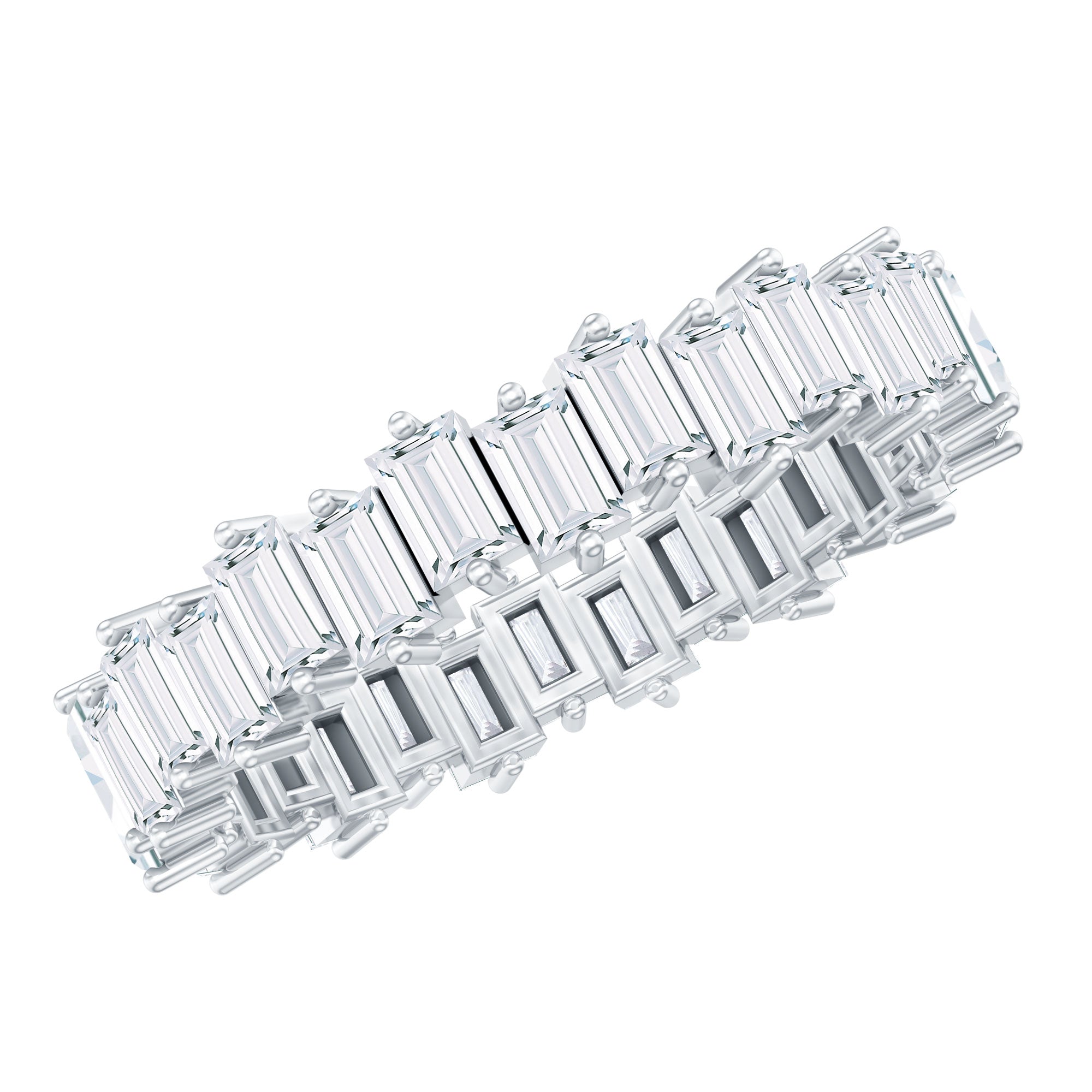 Baguette Shape Moissanite Eternity Wedding Band