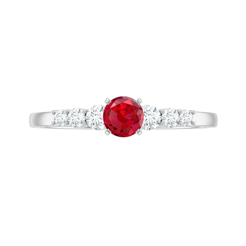 Graduated Style Lab Created Ruby and Diamond Promise Ring