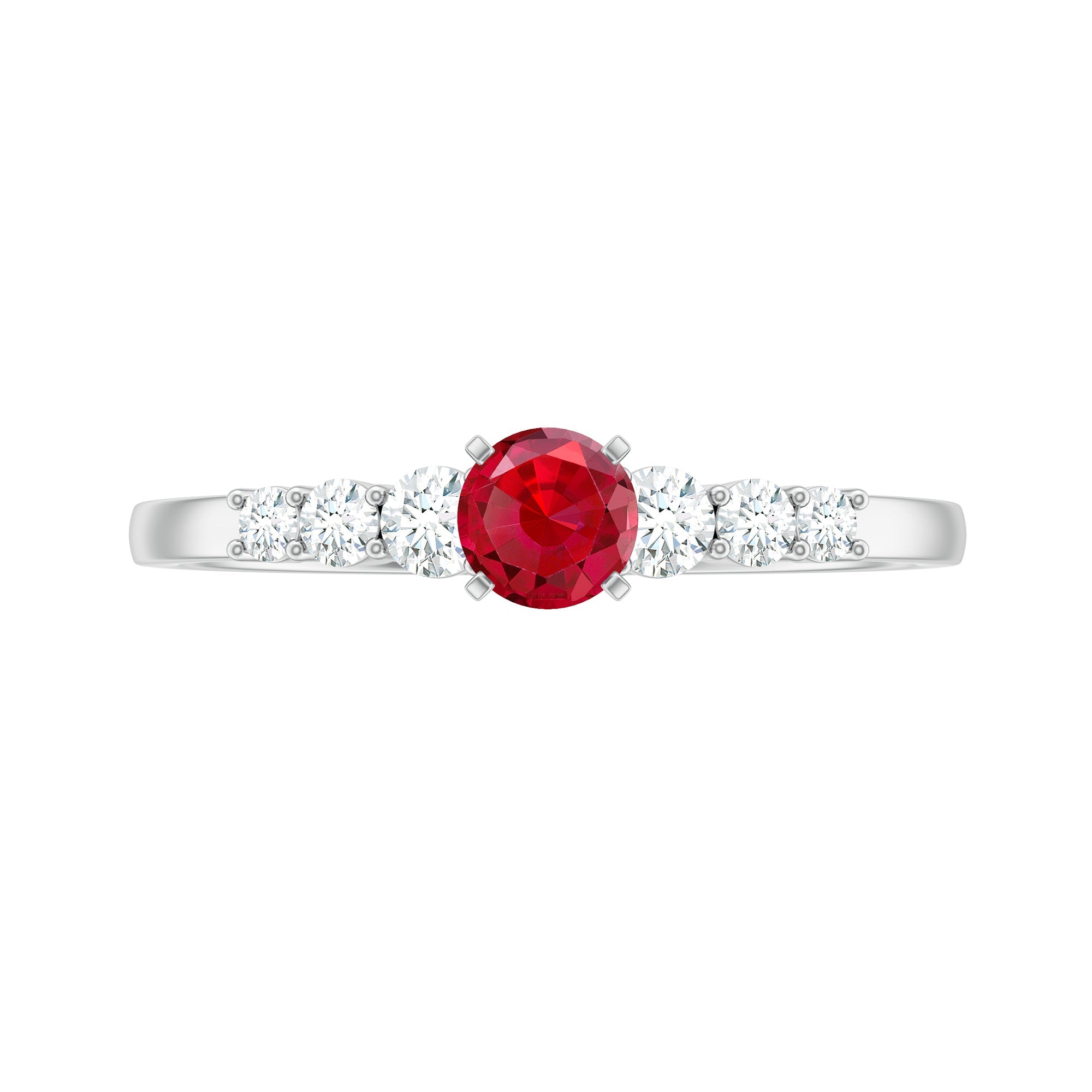 Graduated Style Lab Created Ruby and Diamond Promise Ring