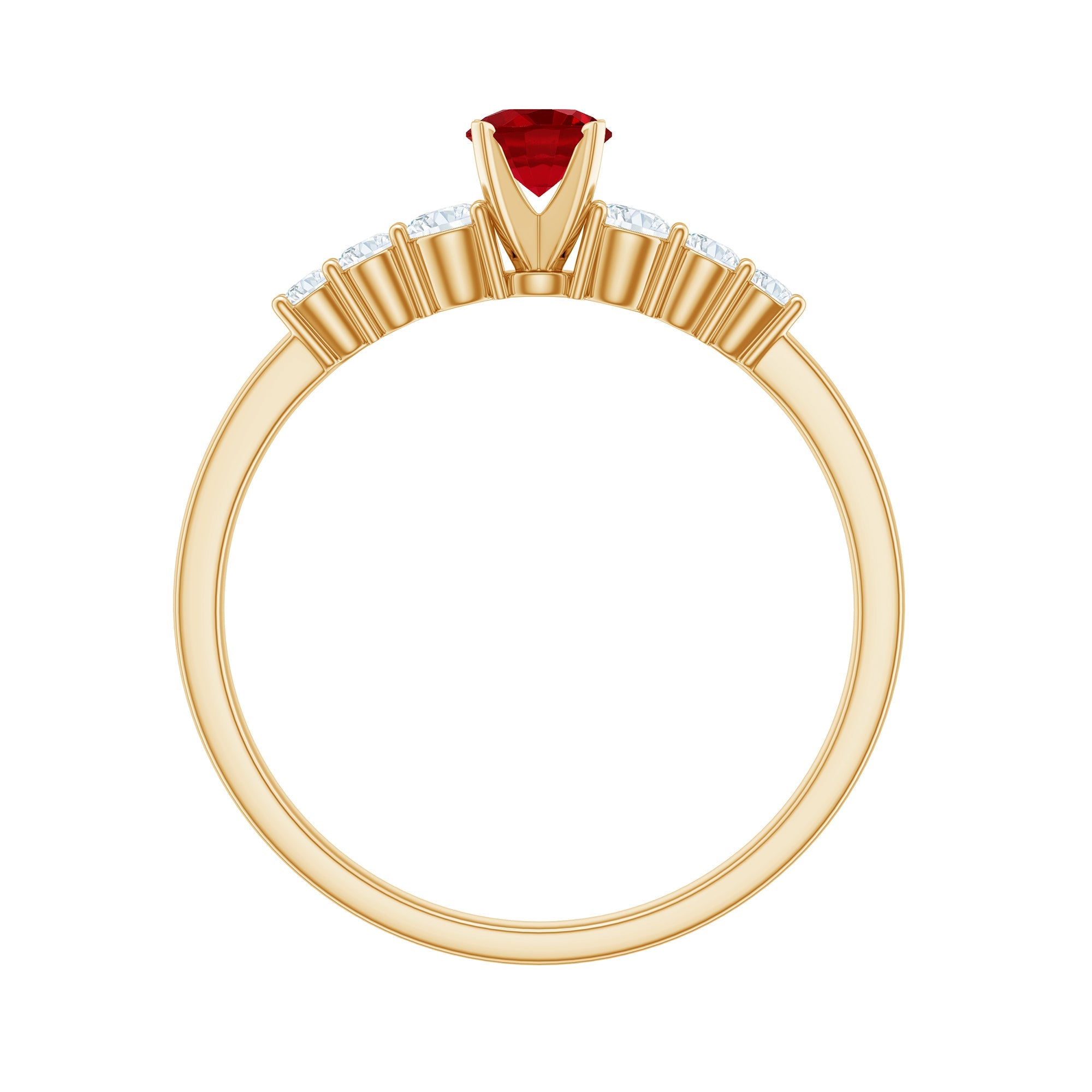 Graduated Style Lab Created Ruby and Diamond Promise Ring