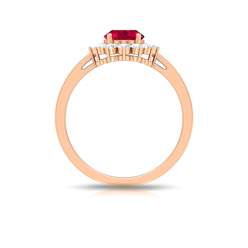 Ruby and Diamond Floral Engagement Ring