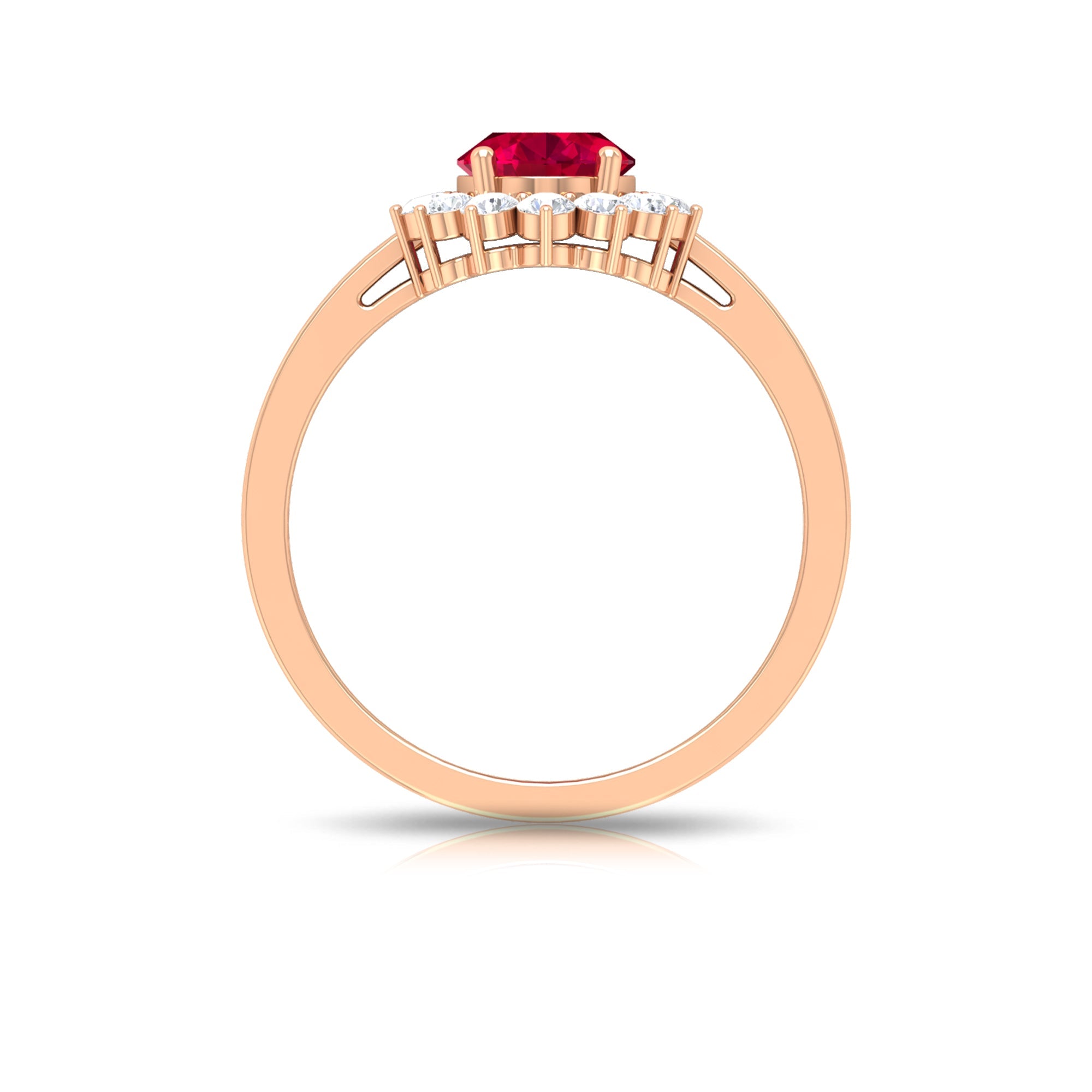 Ruby and Diamond Floral Engagement Ring