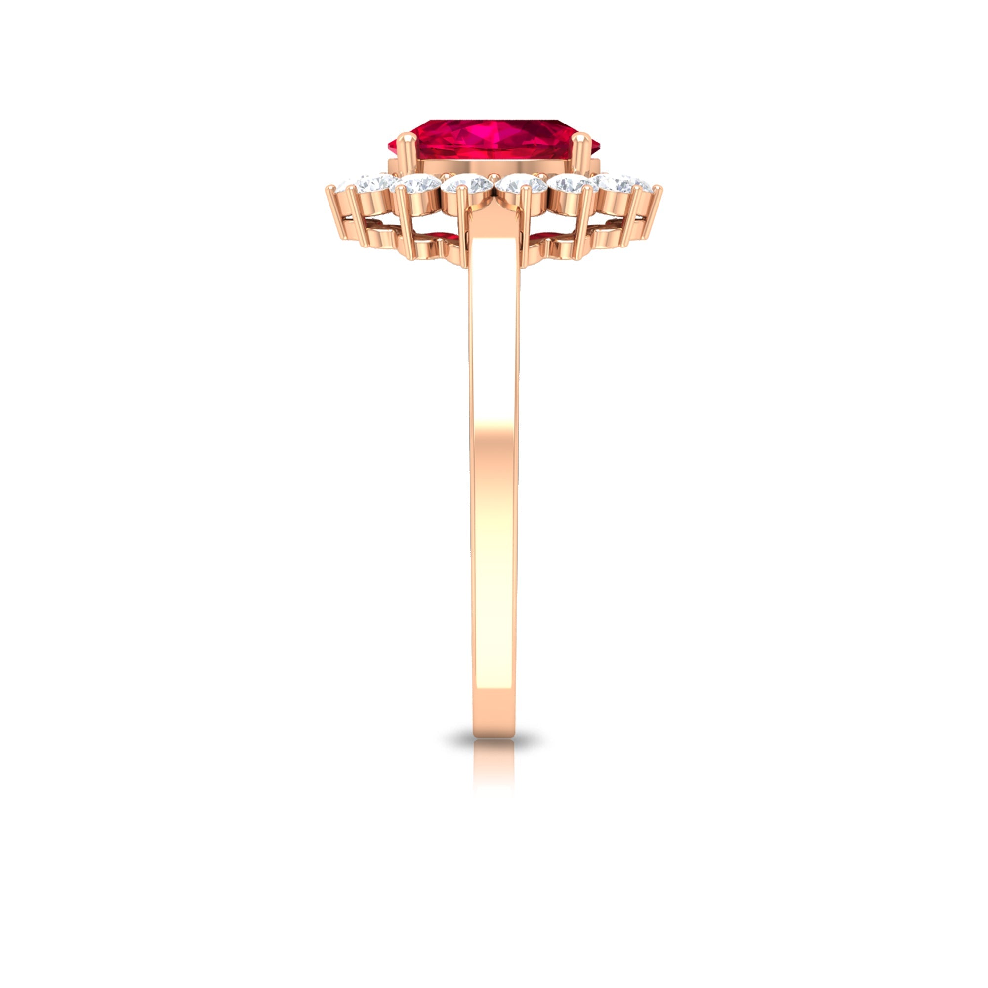 Ruby and Diamond Floral Engagement Ring