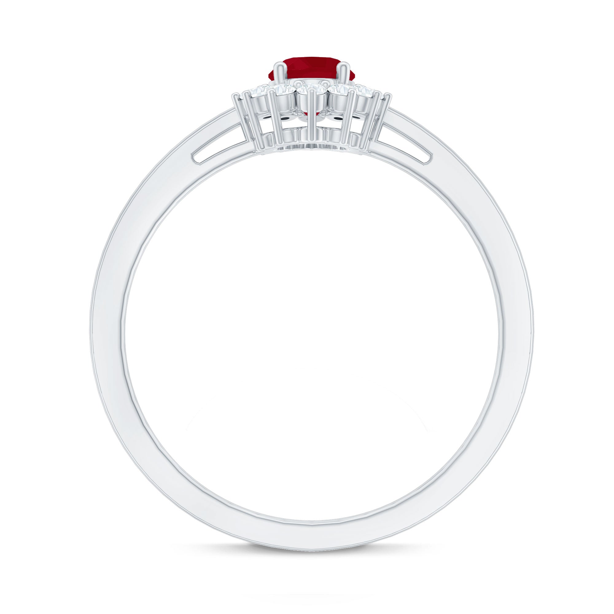 Ruby and Diamond Floral Engagement Ring