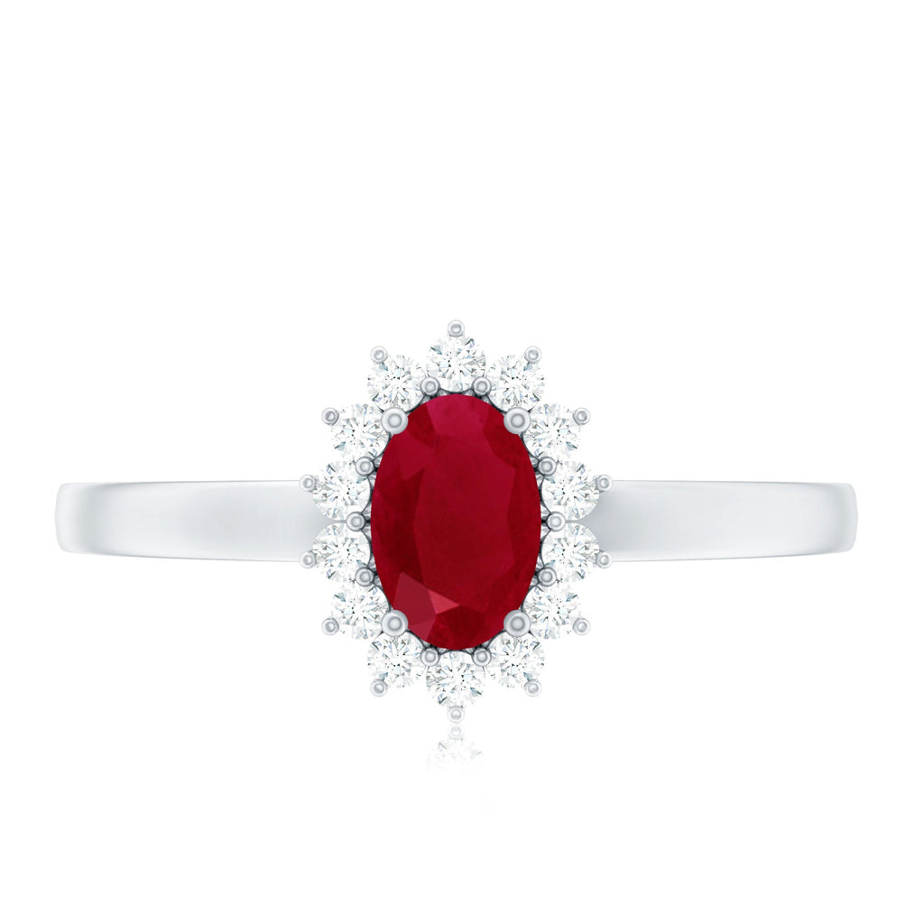 Ruby and Diamond Floral Engagement Ring