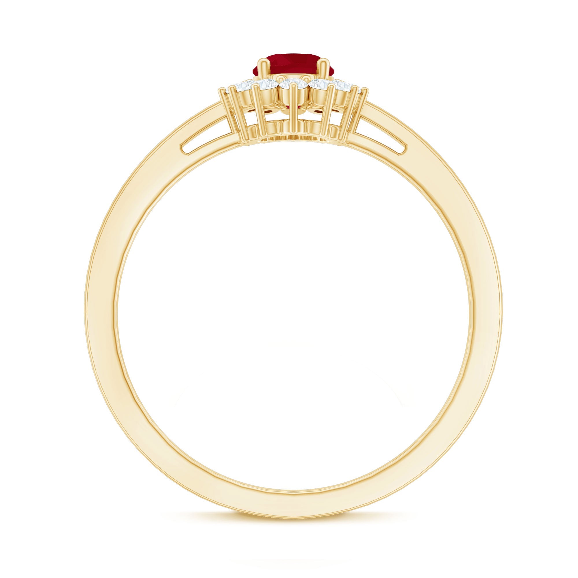 Ruby and Diamond Floral Engagement Ring