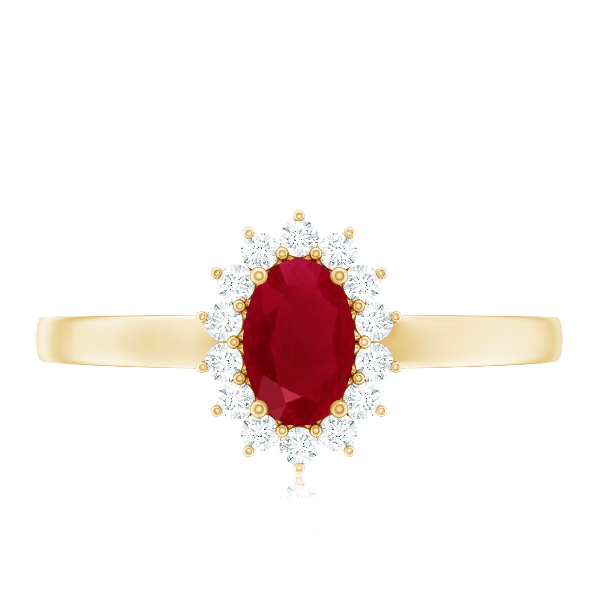 Ruby and Diamond Floral Engagement Ring