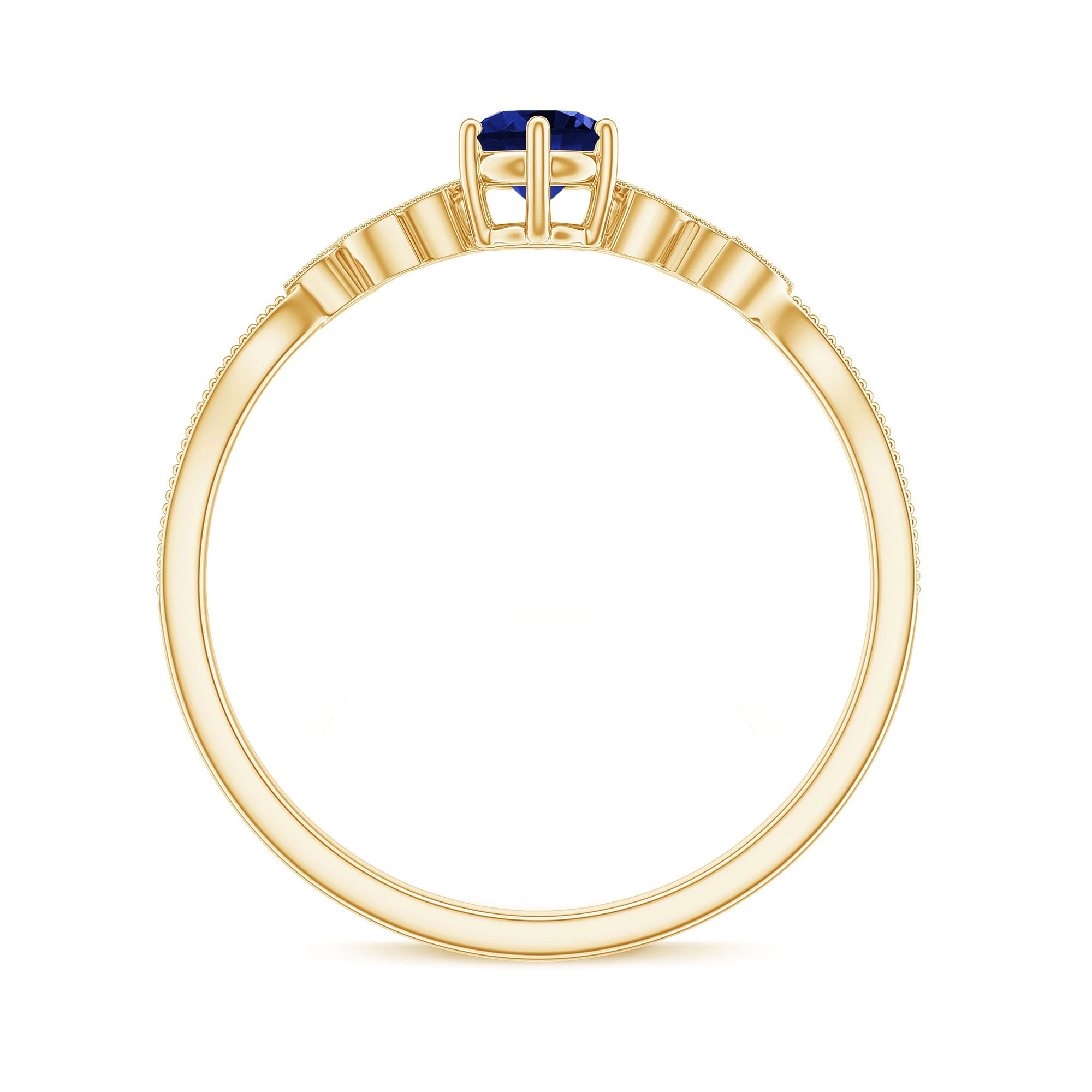 Certified 0.6 Carat Lab Grown Blue Sapphire Flower Promise Ring with Diamond