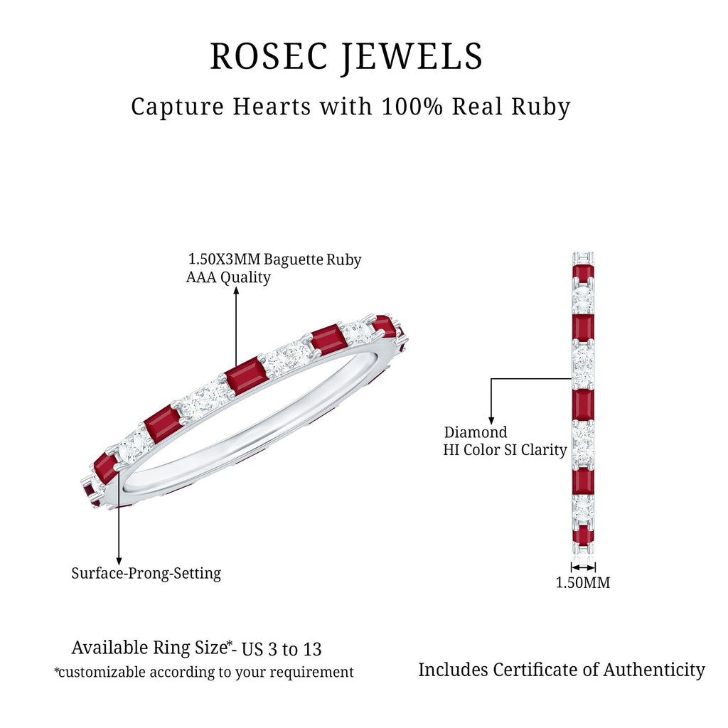 Red Ruby and Diamond Full Eternity Ring
