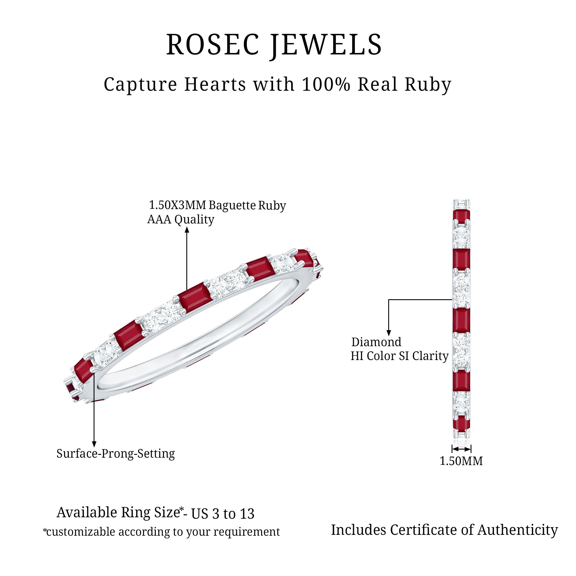 Red Ruby and Diamond Full Eternity Ring