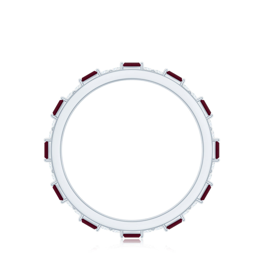 Red Ruby and Diamond Full Eternity Ring