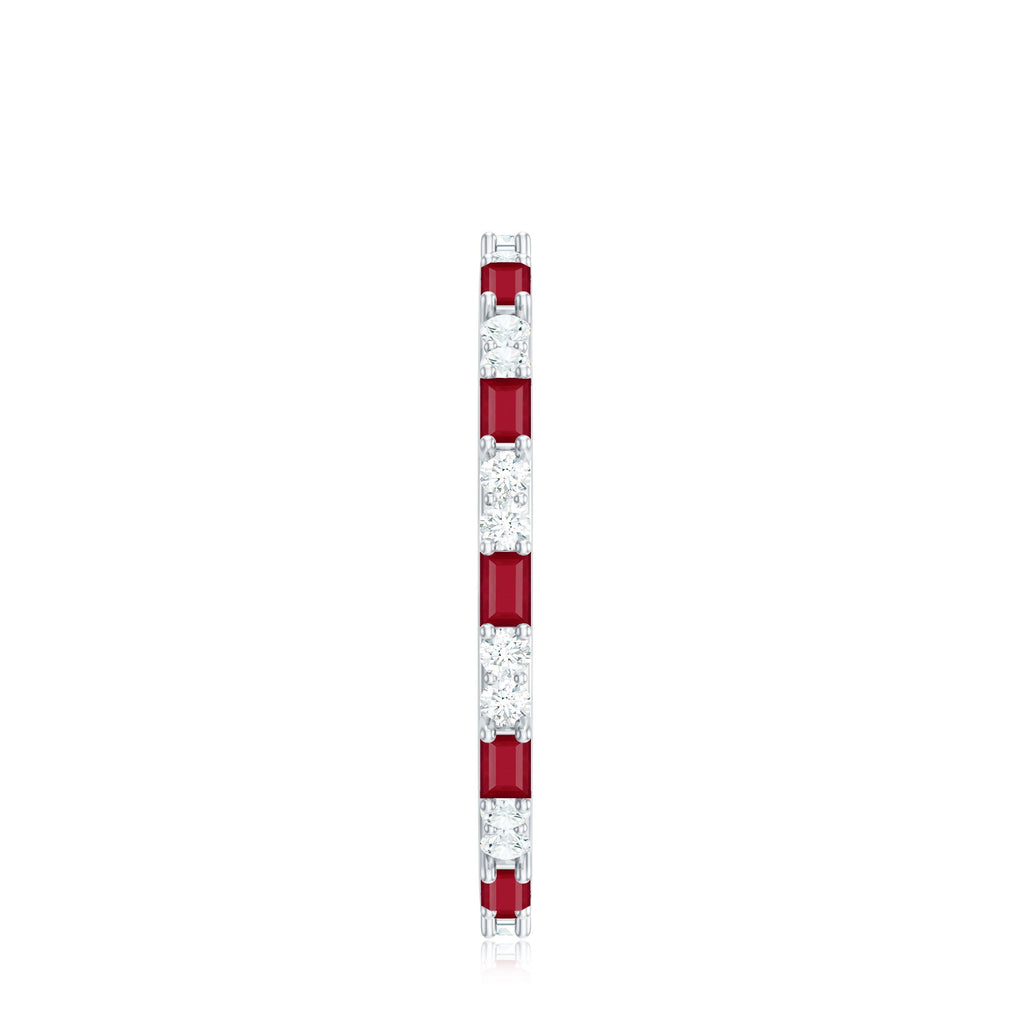 Red Ruby and Diamond Full Eternity Ring