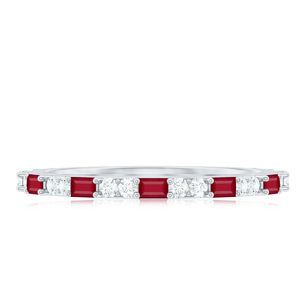 Red Ruby and Diamond Full Eternity Ring