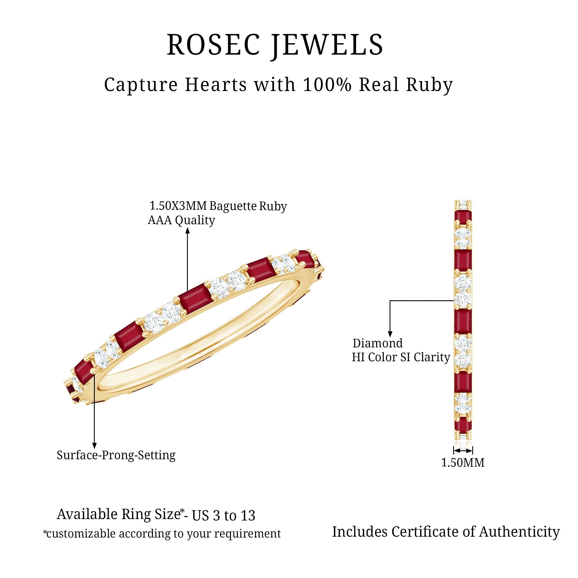 Red Ruby and Diamond Full Eternity Ring