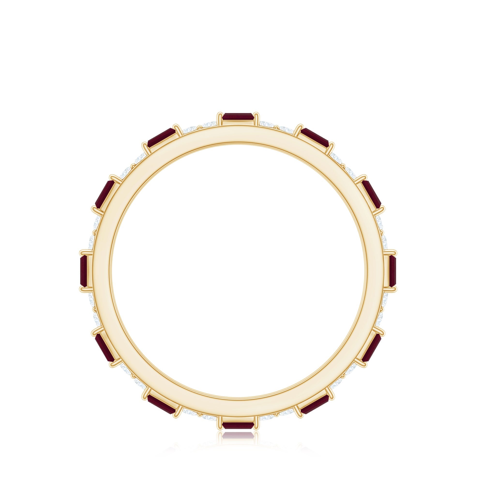 Red Ruby and Diamond Full Eternity Ring
