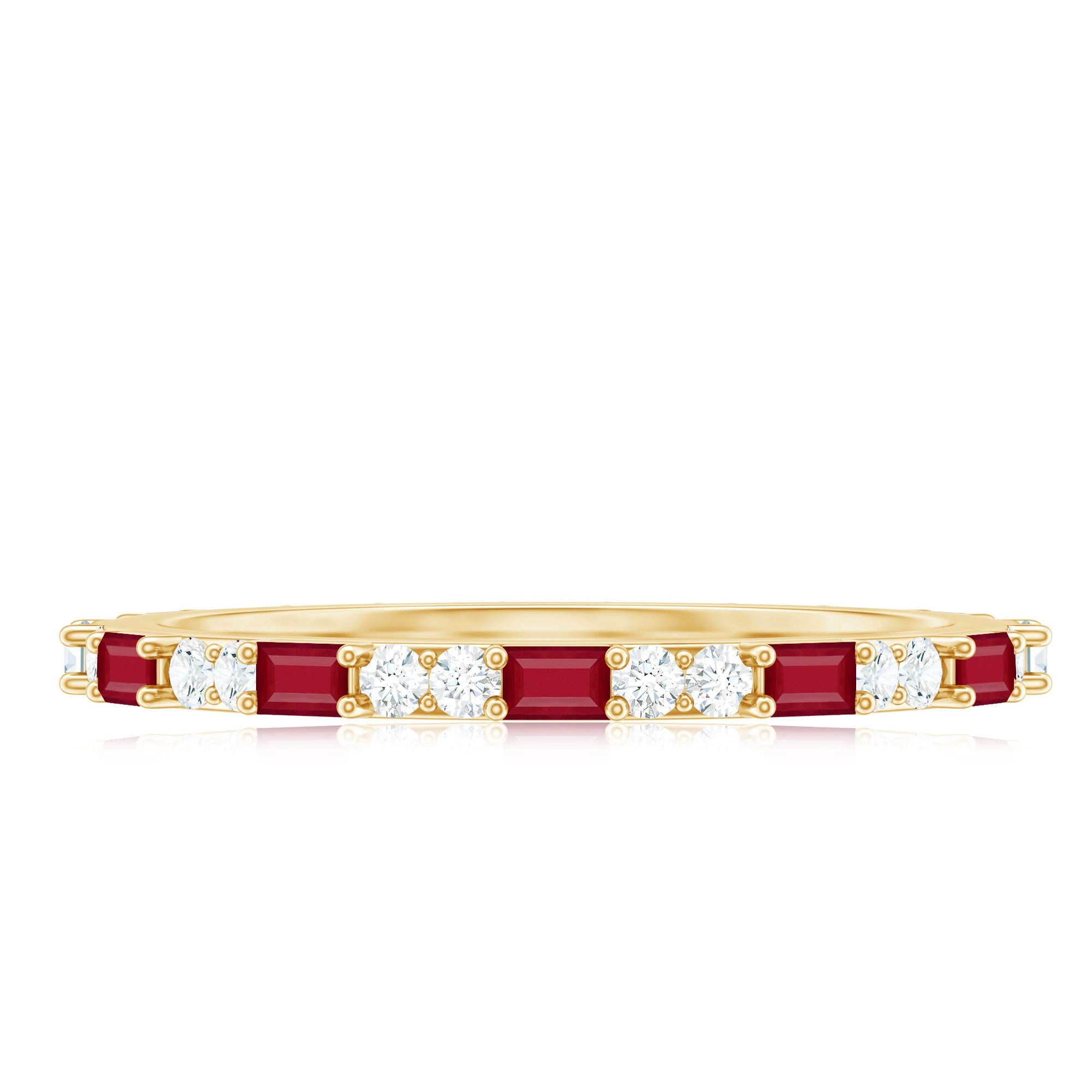 Red Ruby and Diamond Full Eternity Ring