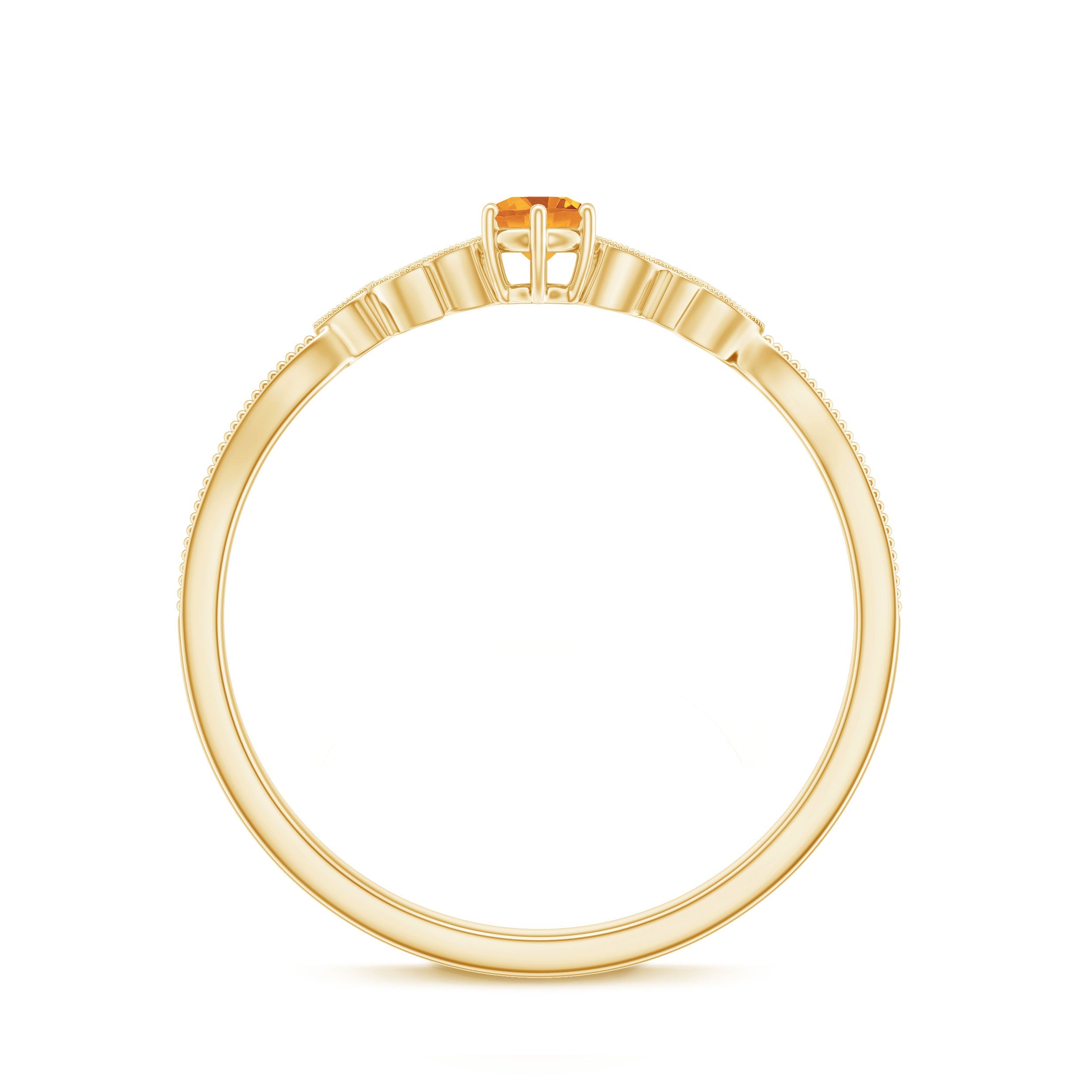 Nature Inspired Citrine Promise Ring with Diamond