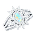 Natural Certified Ethiopian Opal Engagement Ring Set of 3