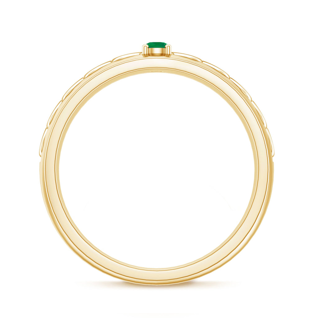 Certified Emerald Vintage Inspired Designer Band Ring