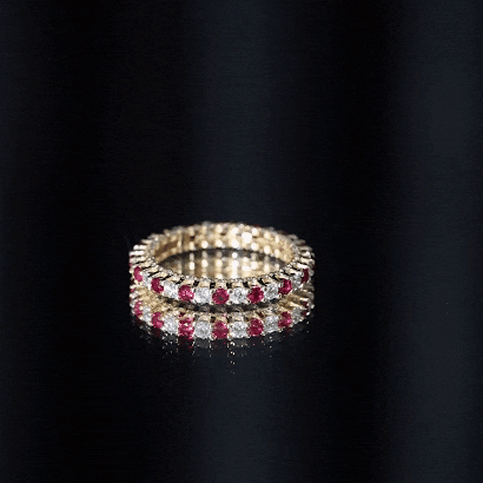 Natural Ruby and Diamond Full Eternity Ring