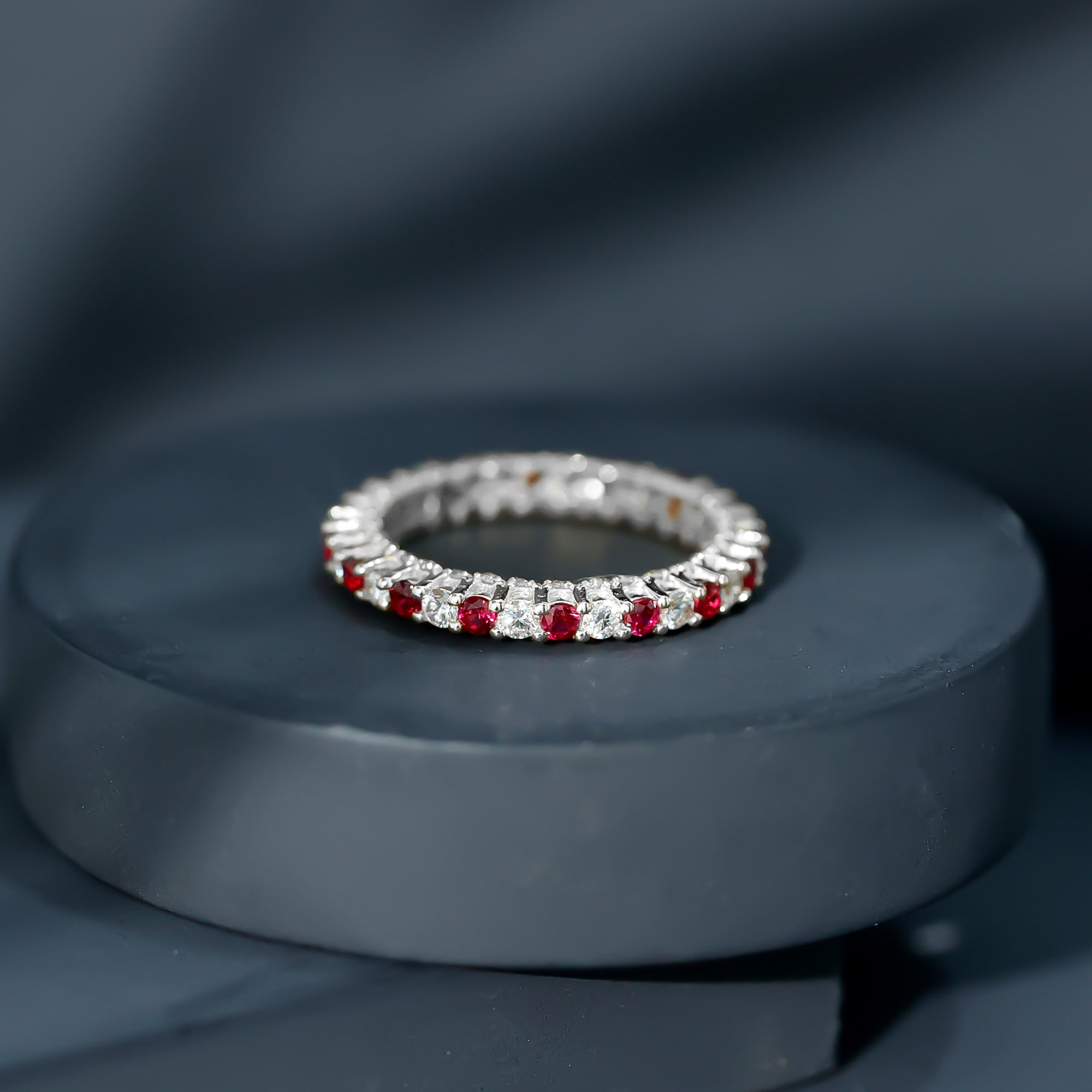 Natural Ruby and Diamond Full Eternity Ring