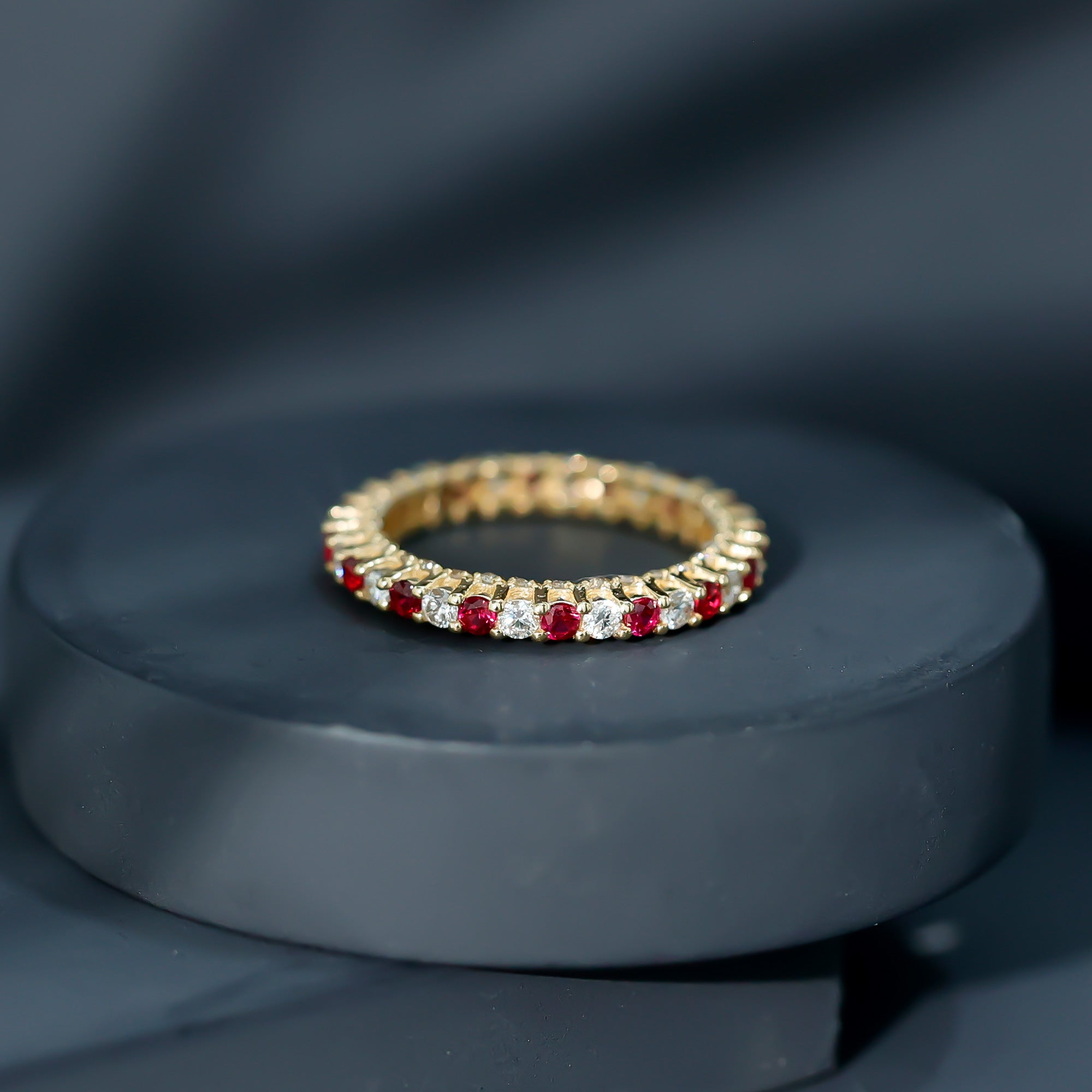 Natural Ruby and Diamond Full Eternity Ring