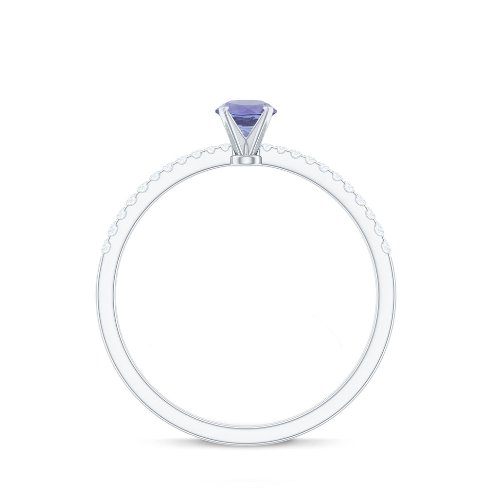 Minimal Tanzanite Diamond Promise Ring for Engagement