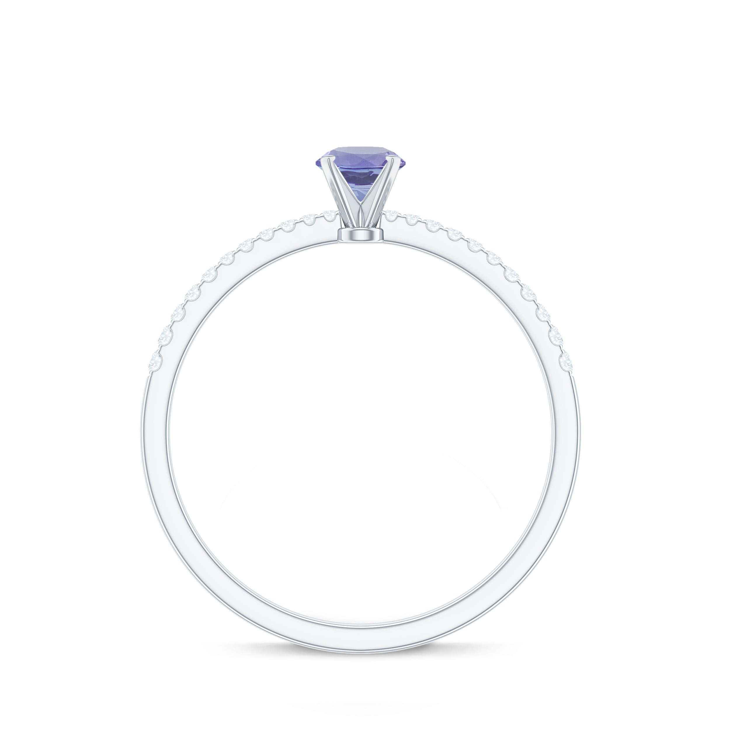 Minimal Tanzanite Diamond Promise Ring for Engagement