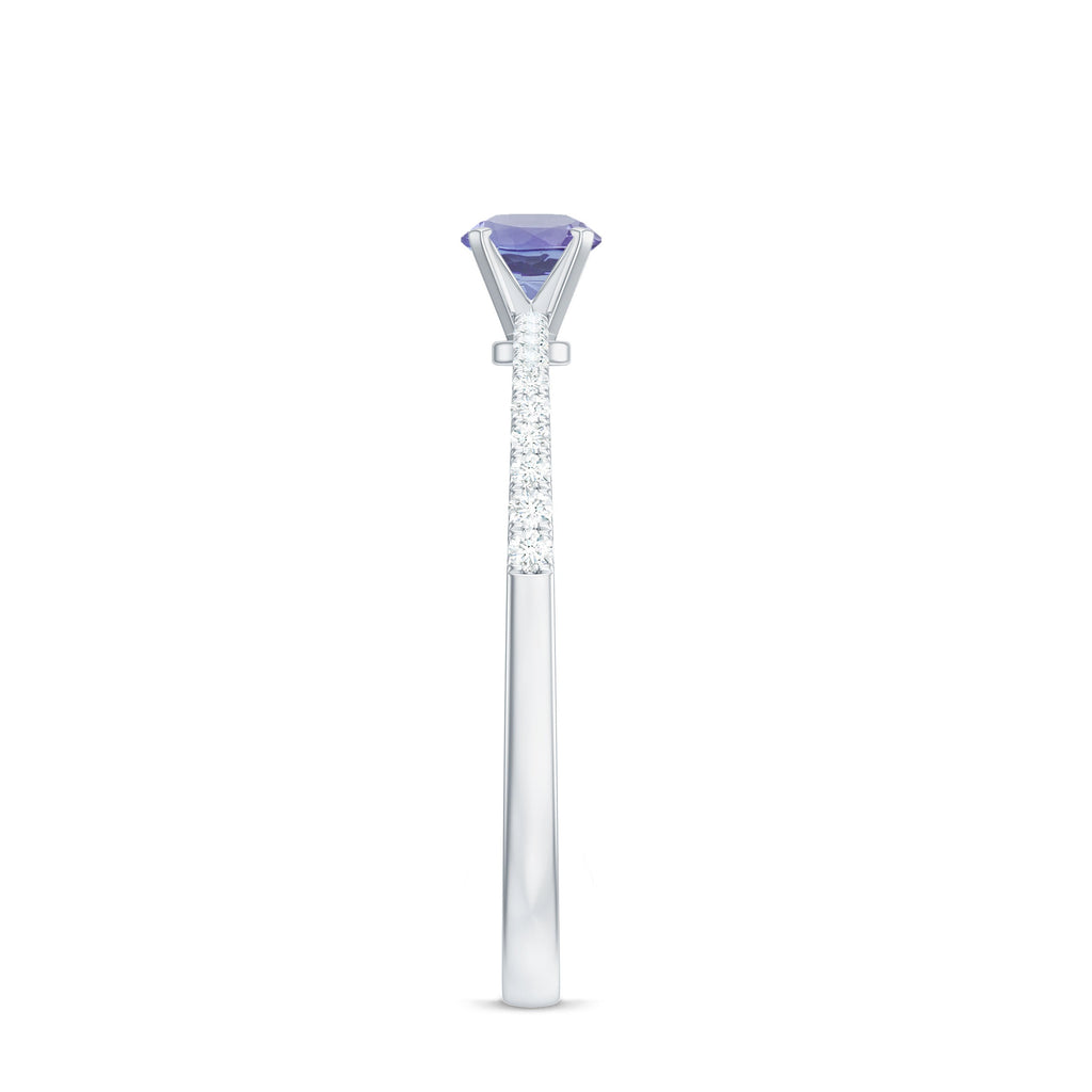 Minimal Tanzanite Diamond Promise Ring for Engagement