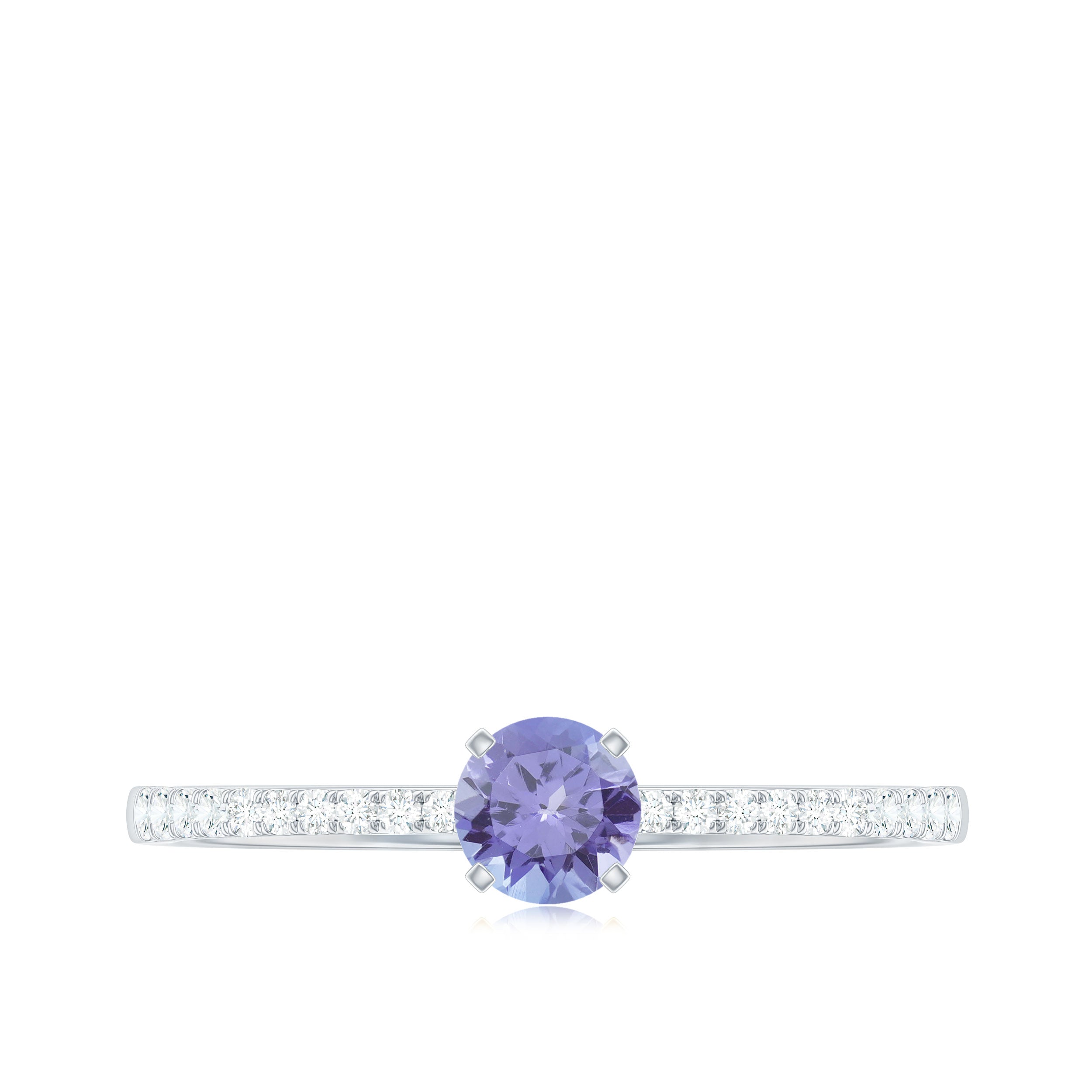 Minimal Tanzanite Diamond Promise Ring for Engagement