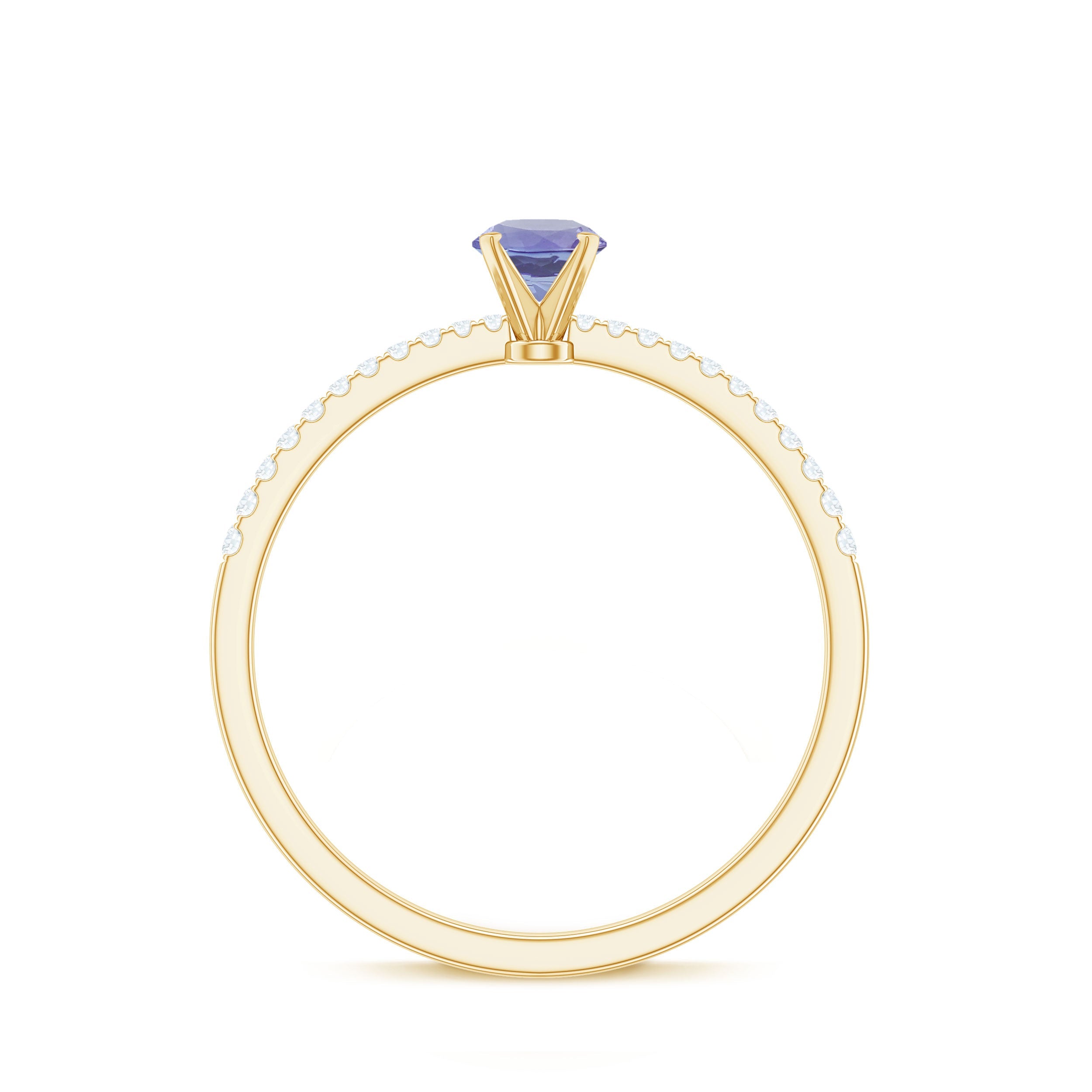 Minimal Tanzanite Diamond Promise Ring for Engagement