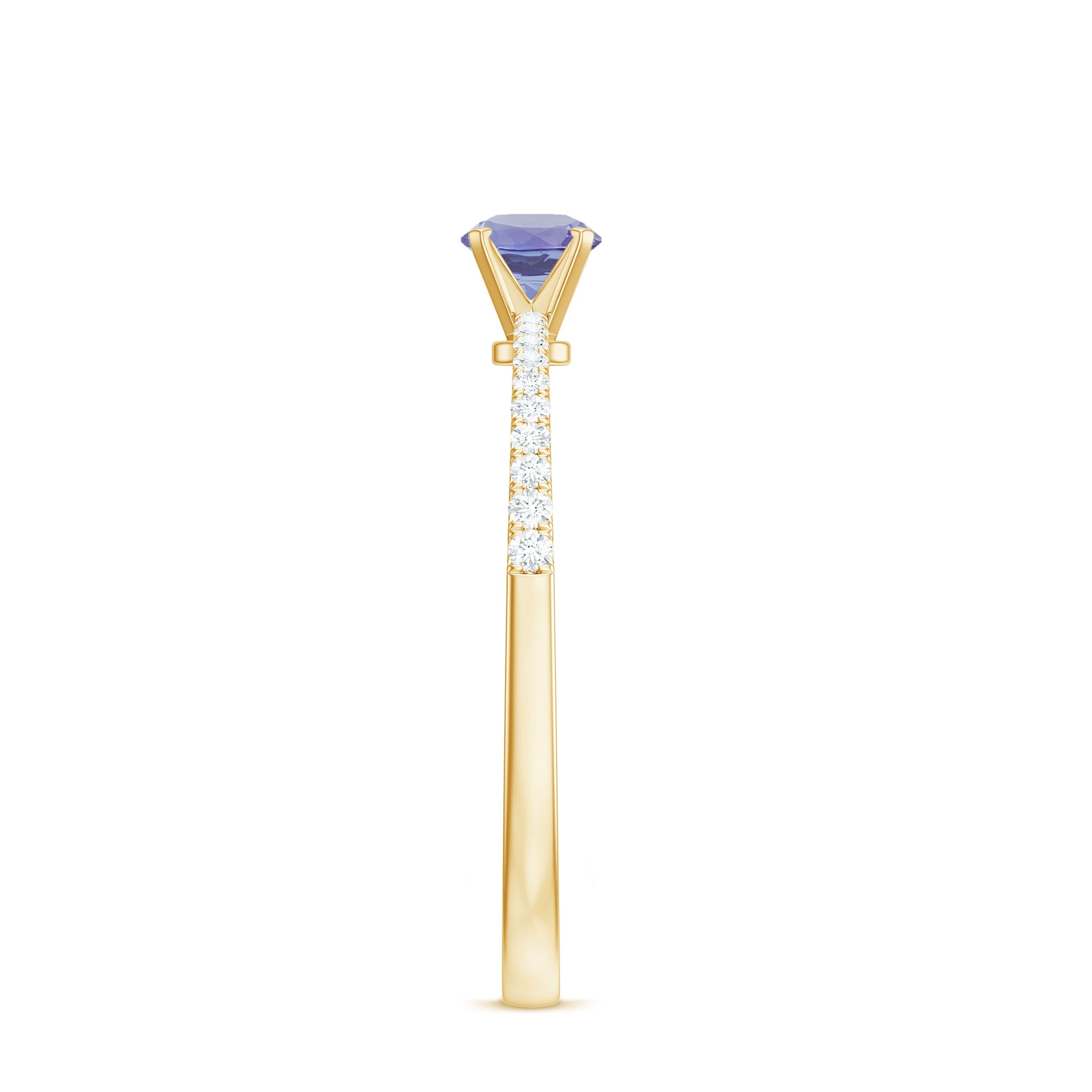 Minimal Tanzanite Diamond Promise Ring for Engagement