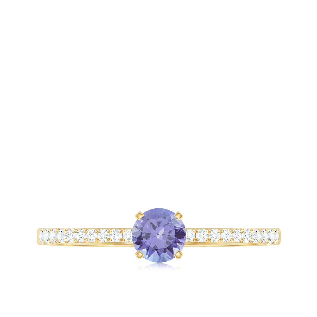 Minimal Tanzanite Diamond Promise Ring for Engagement