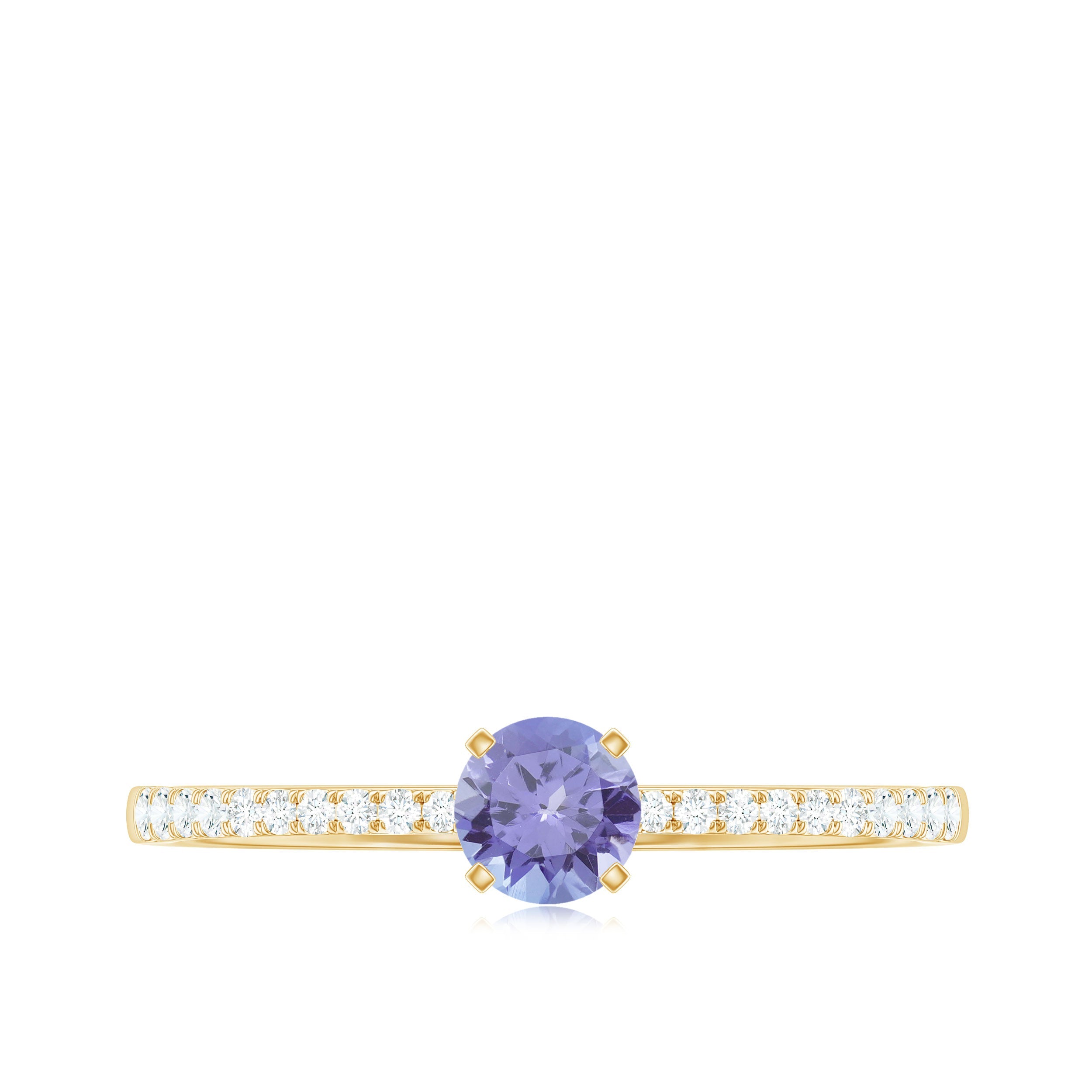 Minimal Tanzanite Diamond Promise Ring for Engagement