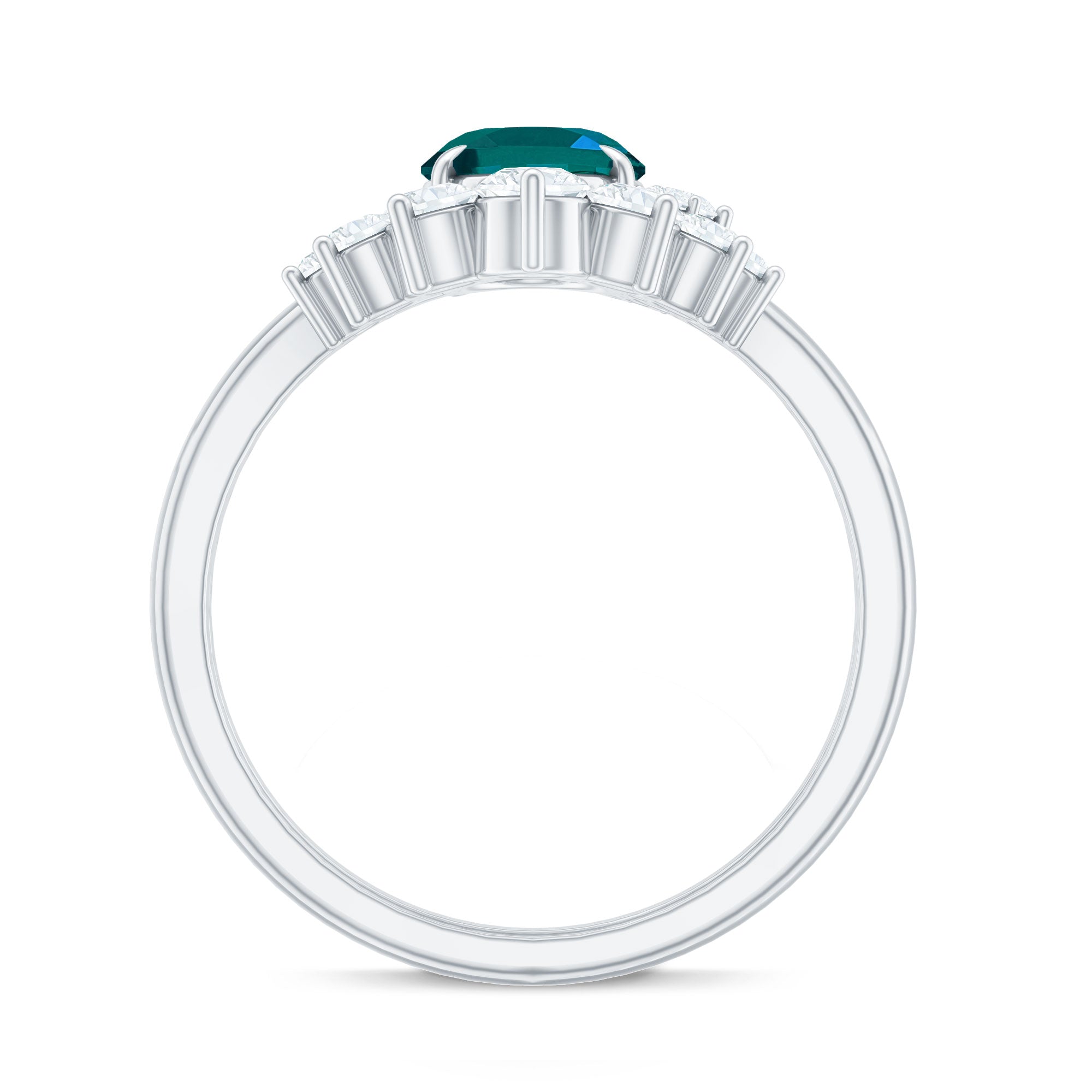 Oval London Blue Topaz and Diamond Designer Ring Set
