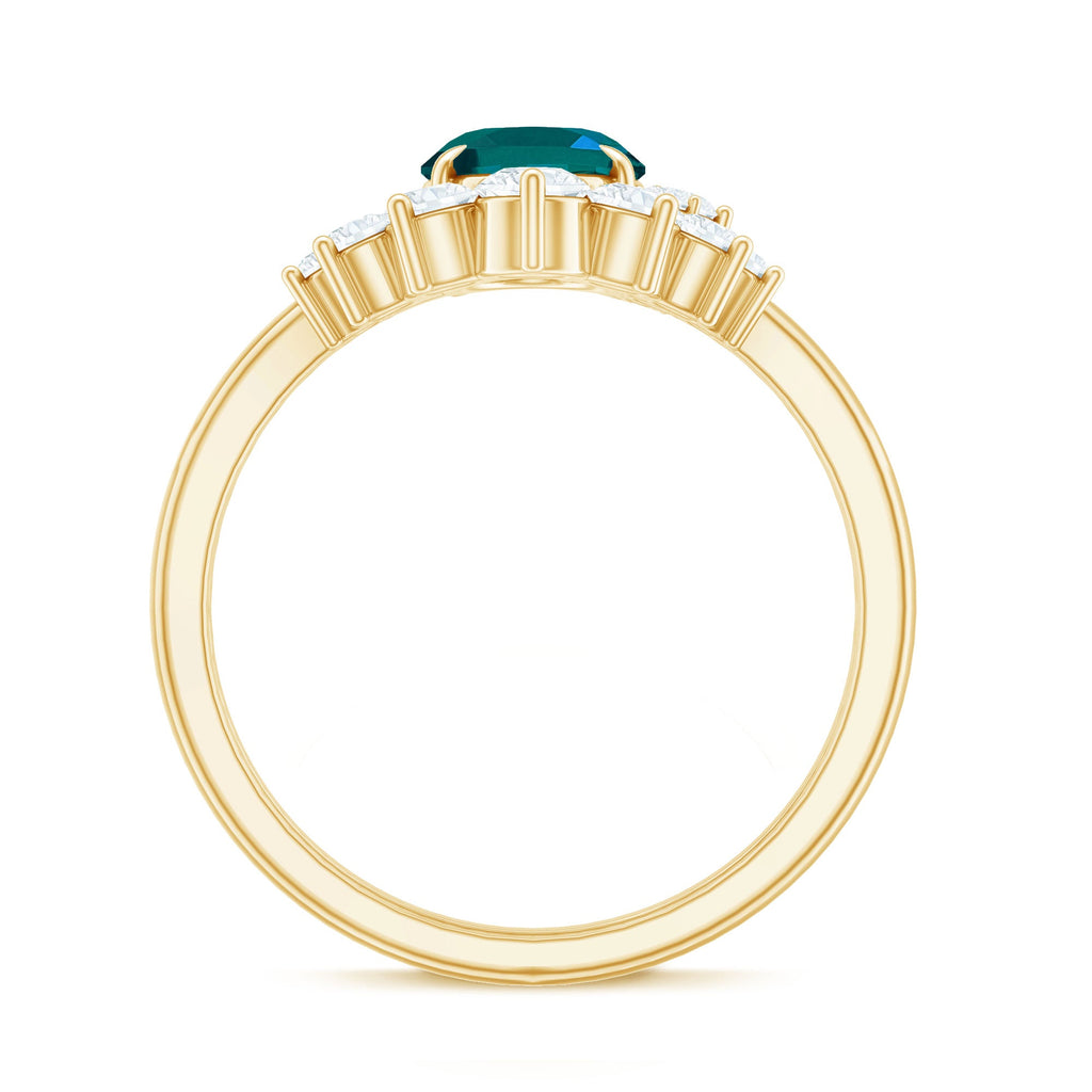 Oval London Blue Topaz and Diamond Designer Ring Set