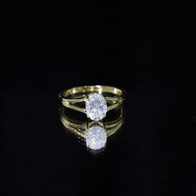 1.25 CT Oval Moissanite Engagement Ring With Certificate