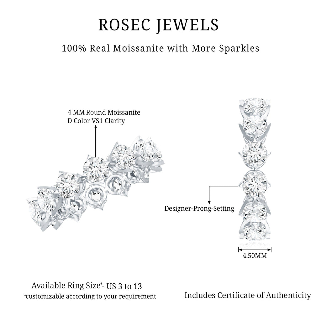 Designer Moissanite Anniversary Band Ring