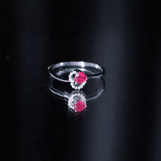 Heart Ruby and Diamond Promise Ring
