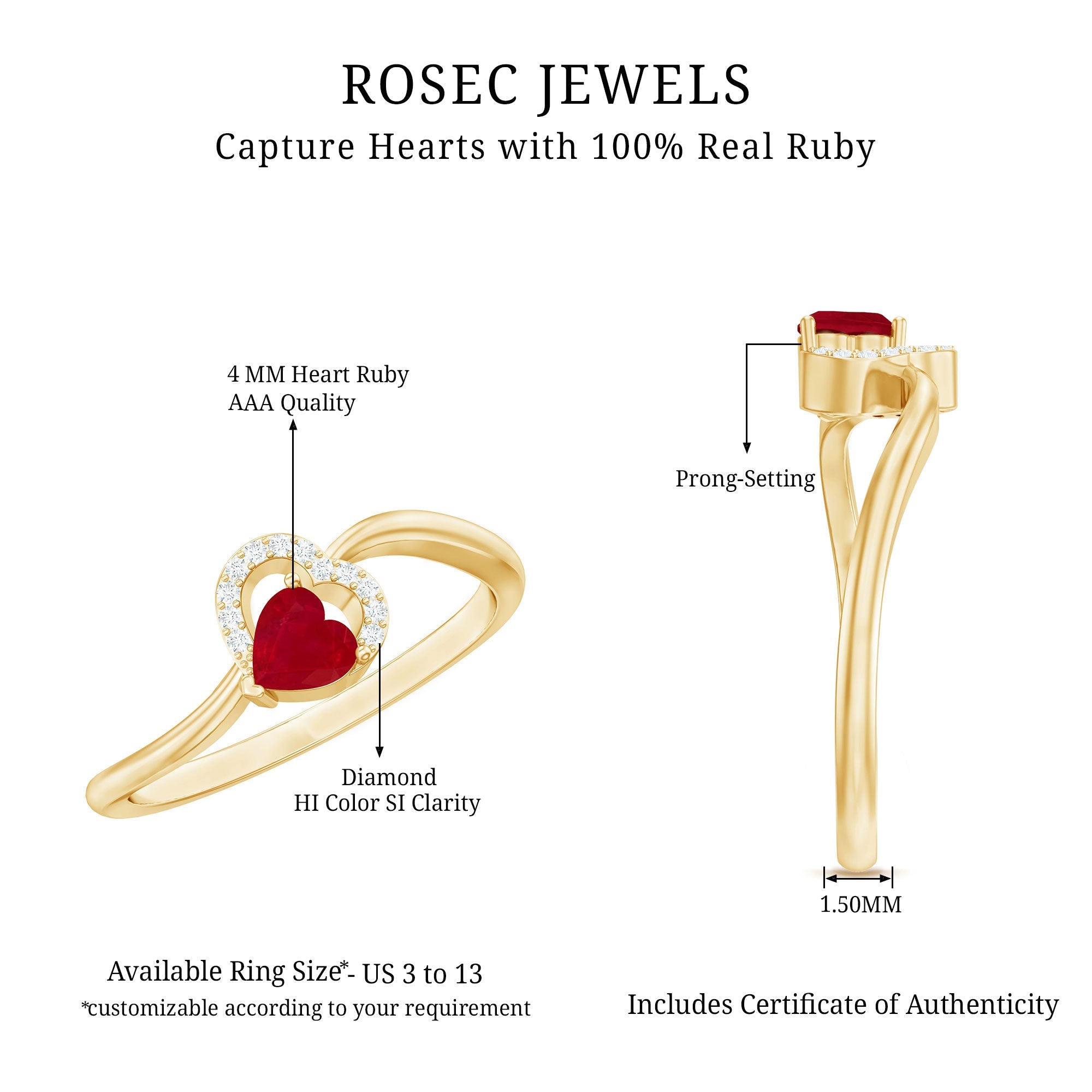 Heart Ruby and Diamond Promise Ring
