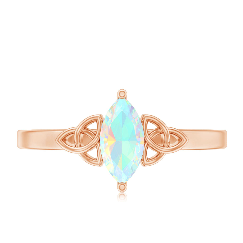 Natural Ethiopian Opal October Birthstone Ring with Celtic Knot